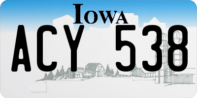 IA license plate ACY538