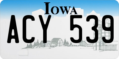 IA license plate ACY539
