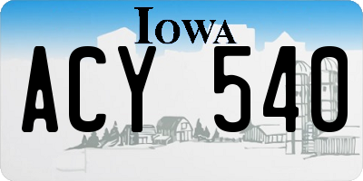 IA license plate ACY540