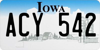 IA license plate ACY542