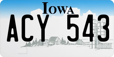 IA license plate ACY543