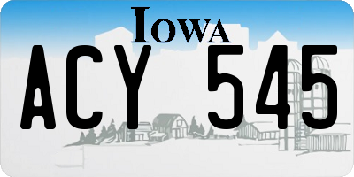 IA license plate ACY545