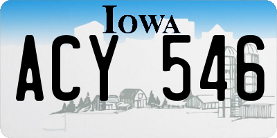IA license plate ACY546