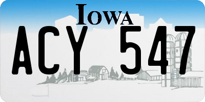 IA license plate ACY547