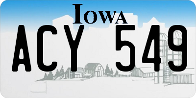 IA license plate ACY549