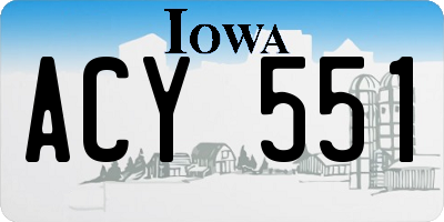 IA license plate ACY551