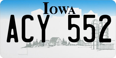 IA license plate ACY552