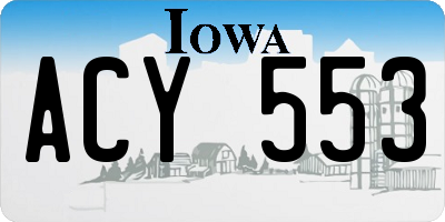 IA license plate ACY553