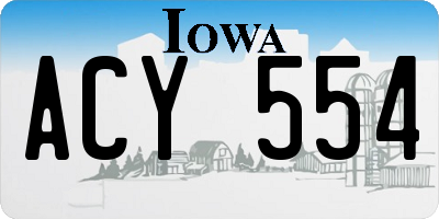 IA license plate ACY554