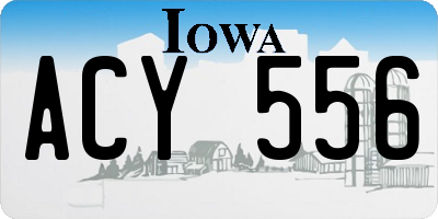 IA license plate ACY556