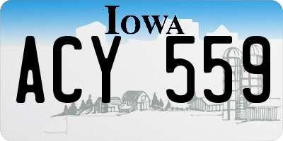 IA license plate ACY559