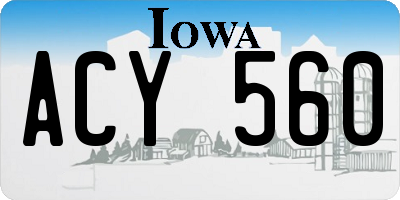 IA license plate ACY560