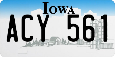IA license plate ACY561
