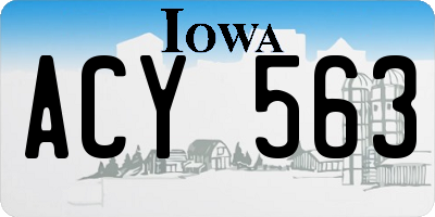 IA license plate ACY563
