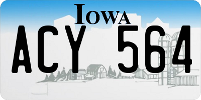 IA license plate ACY564
