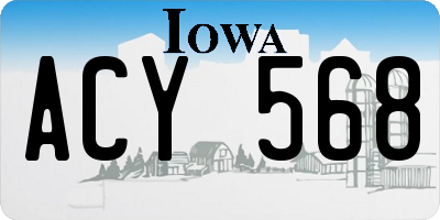 IA license plate ACY568