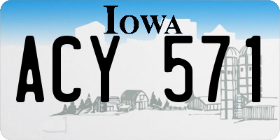 IA license plate ACY571