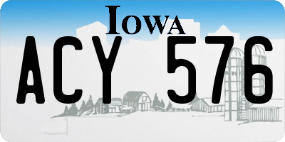 IA license plate ACY576