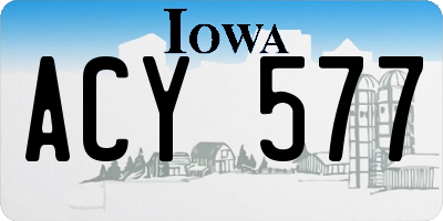 IA license plate ACY577