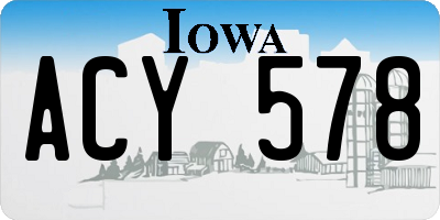 IA license plate ACY578