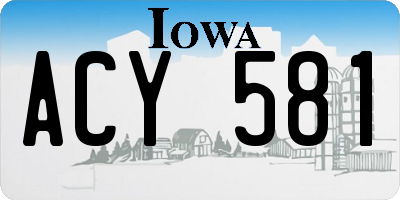 IA license plate ACY581