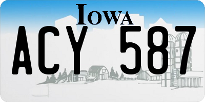 IA license plate ACY587