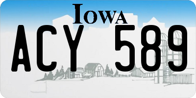 IA license plate ACY589