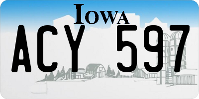 IA license plate ACY597