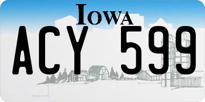 IA license plate ACY599