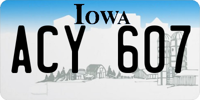 IA license plate ACY607