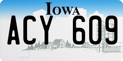 IA license plate ACY609