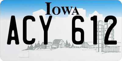 IA license plate ACY612