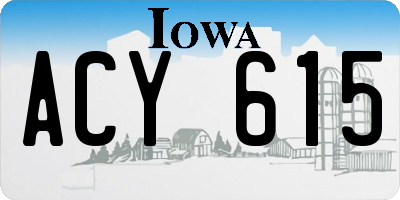 IA license plate ACY615