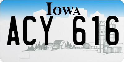 IA license plate ACY616