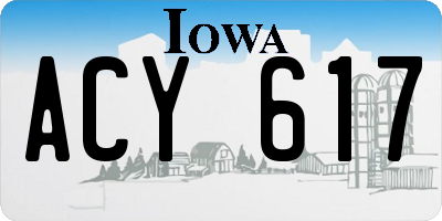 IA license plate ACY617