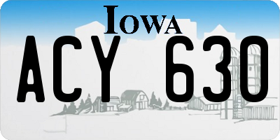 IA license plate ACY630