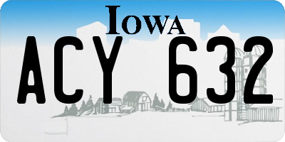 IA license plate ACY632