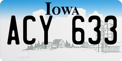 IA license plate ACY633