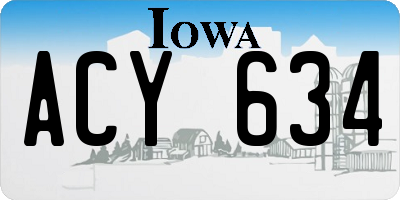IA license plate ACY634