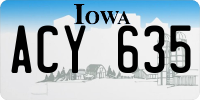 IA license plate ACY635