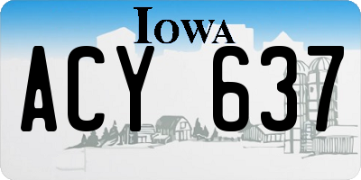 IA license plate ACY637