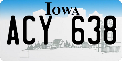 IA license plate ACY638