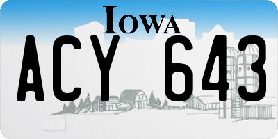 IA license plate ACY643
