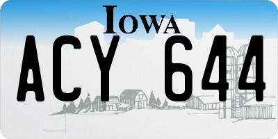 IA license plate ACY644