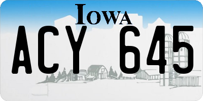 IA license plate ACY645