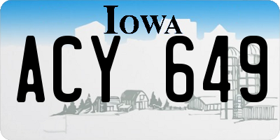 IA license plate ACY649