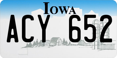 IA license plate ACY652