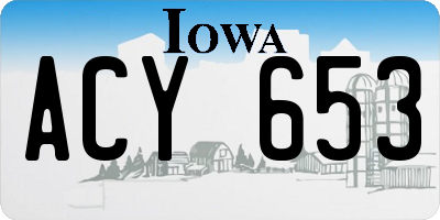 IA license plate ACY653