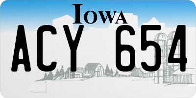 IA license plate ACY654