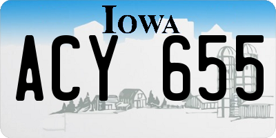 IA license plate ACY655